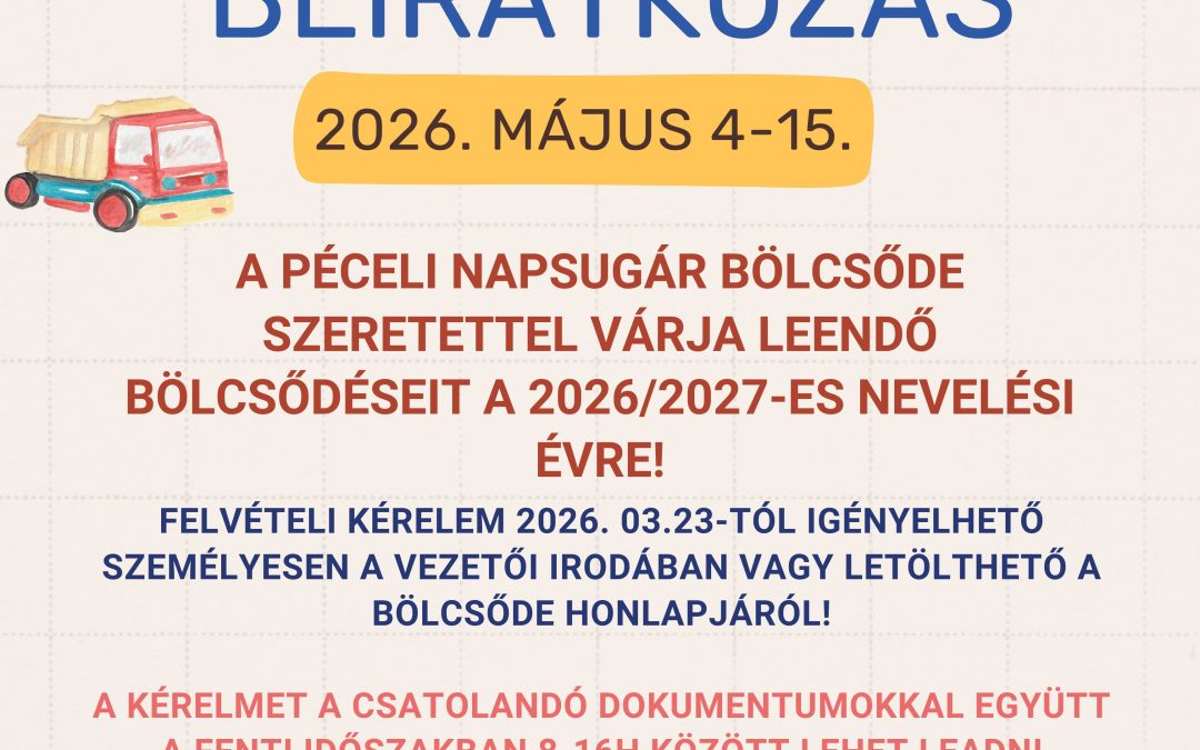 Bölcsődei beiratkozás 2026